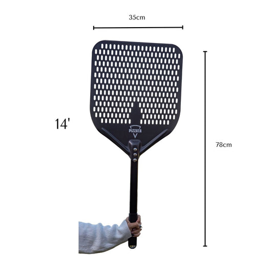 Pizzata Black Perforated Peel - Pizzatanz