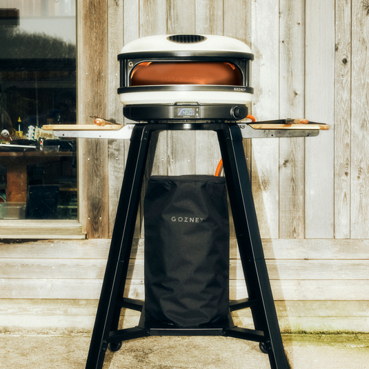 Gozney Gas Bottle Cover beside a pizza oven