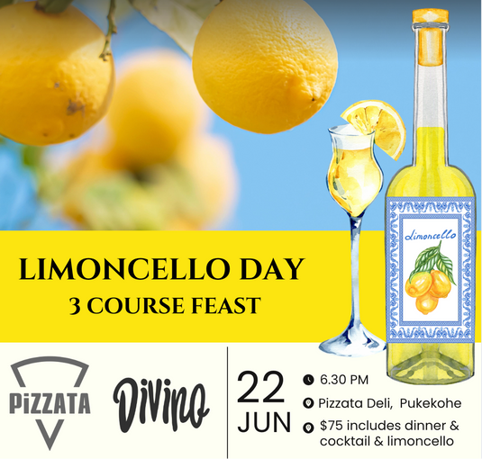 22 June 2027: Limoncello Day Feast - 3 course dinner, cocktail & limoncello tasting